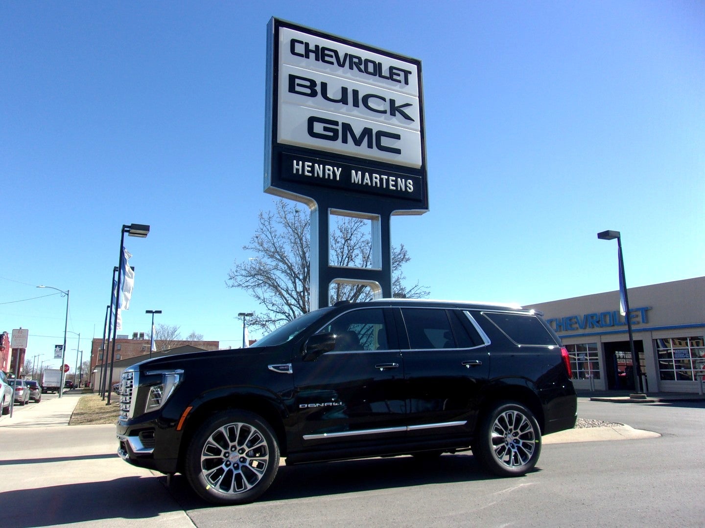 2026 GMC Yukon Denali in Onyx Black — front three-quarter view