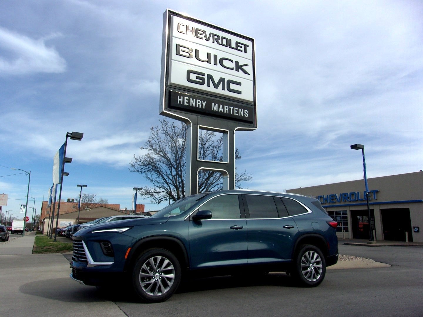 2026 Buick Enclave Preferred in Ocean Blue Metallic — front three-quarter view