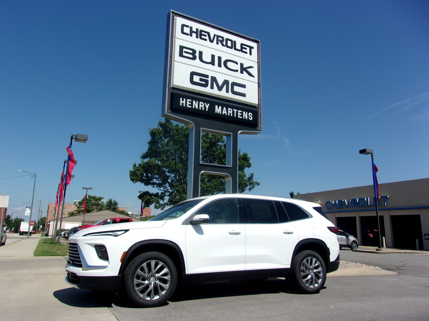 2026 Buick Enclave Preferred in Summit White — front three-quarter view