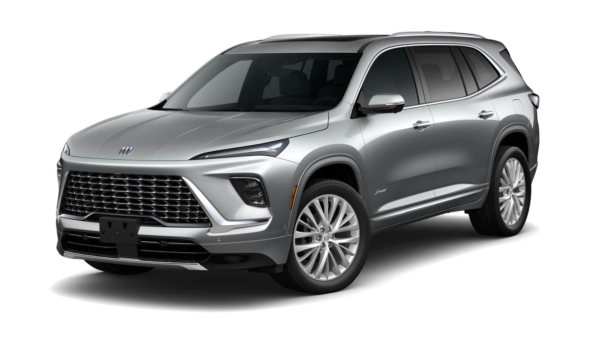 2026 Buick Enclave Avenir in Moonstone Gray Metallic — front three-quarter view